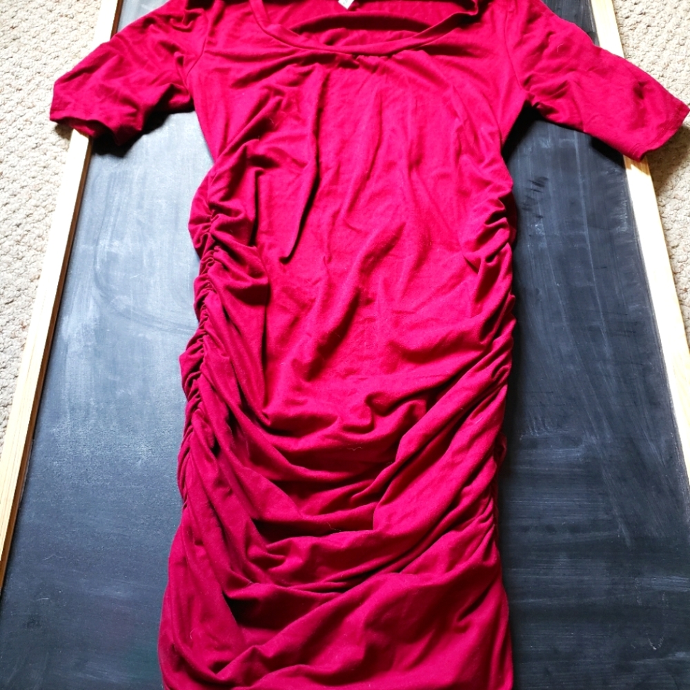 Maroon maternity dress
